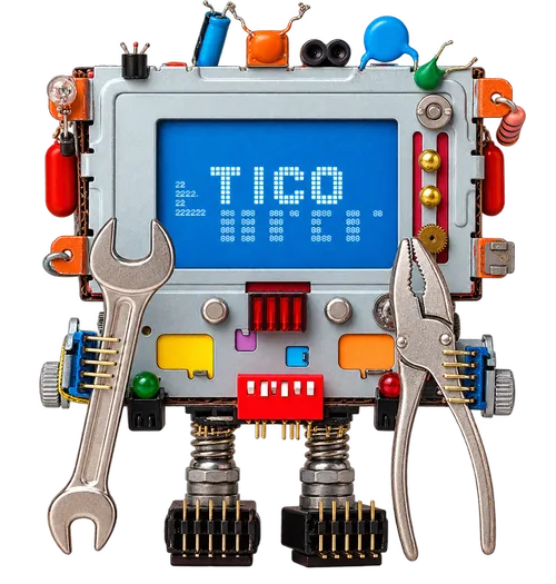 Robot técnico representando el mantenimiento y diagnóstico de una página web